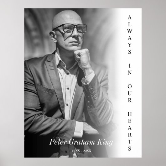 Herdenkingsdienst uitvaart Zwart & Wit foto Poster (Voorkant)