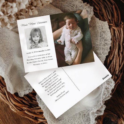 Herdenkingsdienst Viering van het Leven Fotokaart Briefkaart