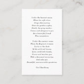 Herdenkingsdienst Viering van het Leven Fotokaart Visitekaartje (Achterkant)