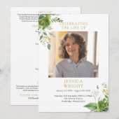 Herdenkingsdienst voor uitvaart programmakaart (Voorkant / Achterkant)