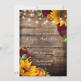 Herdenkingsdienst Zonnebloem & Rozen dood Kaart