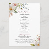Herdenkingsdienstprogramma met wilde bloemen programmakaart (Achterkant)