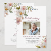 Herdenkingsdienstprogramma met wilde bloemen programmakaart (Voorkant / Achterkant)