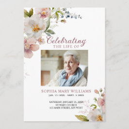 Herdenkingsdienstprogramma met wilde bloemen programmakaart