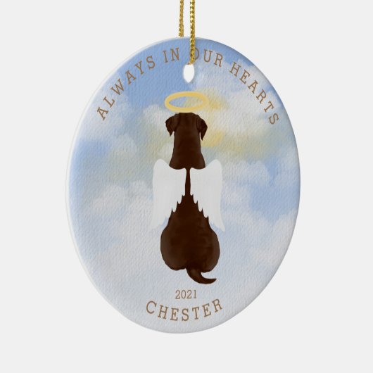 Herdenkingsengel Honden Aangepaste Foto Keramische Keramisch Ornament (Rechts)