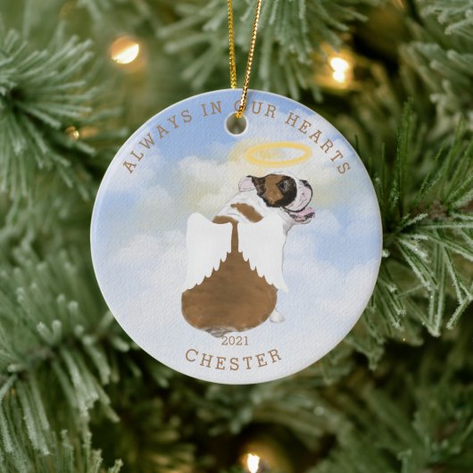 herdenkingsengel honden vleugels foto keramische o keramisch ornament (Boom)