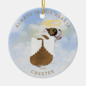 herdenkingsengel honden vleugels foto keramische o keramisch ornament (Voorkant)