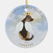 herdenkingsengel honden vleugels foto keramische o keramisch ornament (Voorkant)