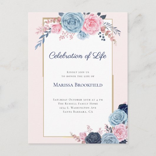 Herdenkingsfeest Bloemendienst Uitnodiging (Voorkant)