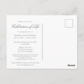 Herdenkingsfeest Bloemlelie Foto Uitnodiging (Achterkant)