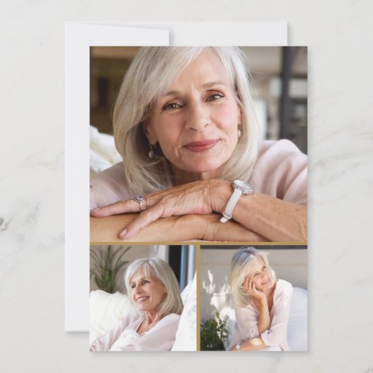 Herdenkingsfeest Funeral Bloemen Foto Collage Kaart (Achterkant)