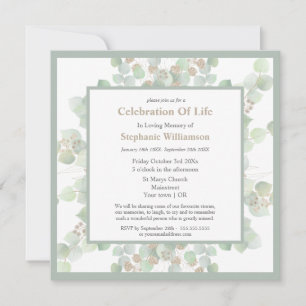 Herdenkingsfeest Funeral Memorial Eucalyptus Kaart