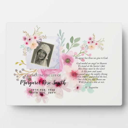 Herdenkingsfeest Herdenkingsgeschenk  VOEG FOTO VE Fotoplaat (voorkant)