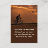Herdenkingsfiets-herinnering Fietser Fiets Visitekaartje (Achterkant)