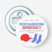 Herdenkingsflessenopener magnet button flesopener (Voorkant)