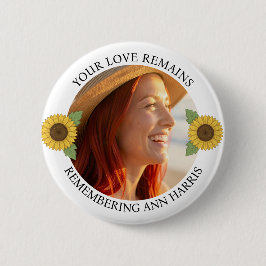 Herdenkingsfoto-aandenken | Zonnebloemen Ronde Button 5,7 Cm