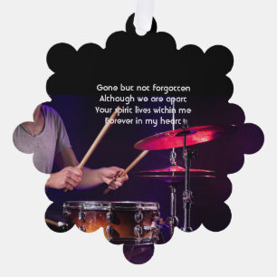 Herdenkingsfoto biddrummer drums band ornament kaart