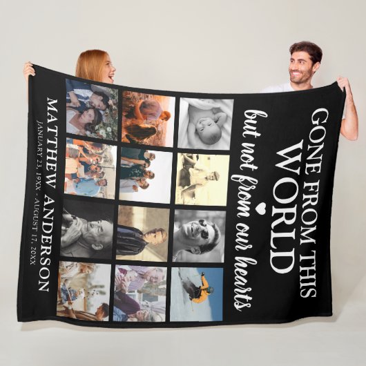 Herdenkingsfoto Collage Aandenken Herdenking Fleece Deken (In situ)