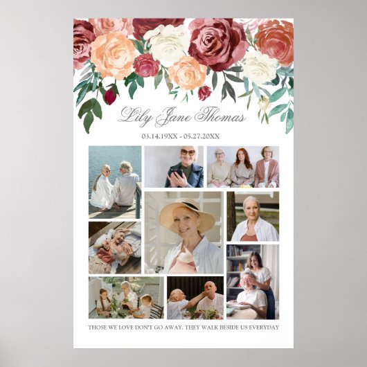 Herdenkingsfoto Collage Funeral Sympathie Poster (Voorkant)