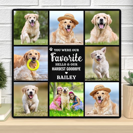 Herdenkingsfoto collage hond huisdier verlies heri fotoplaat