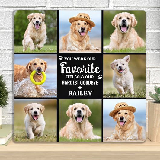 Herdenkingsfoto collage huisdier hond verlies heri fotoplaat