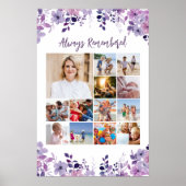 Herdenkingsfoto Collage Paarse Wilde Bloemen Poste Poster (Voorkant)