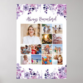 Herdenkingsfoto Collage Paarse Wilde Bloemen Poste Poster