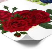 Herdenkingsfoto Collage Rode Rozen Met Gouden Lijs Poster (Hoek)