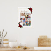 Herdenkingsfoto Collage Rode Rozen Met Gouden Lijs Poster (Keuken)