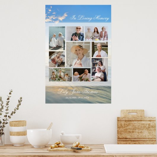 Herdenkingsfoto Collage Rouwkaart Aandenken Poster (Keuken)