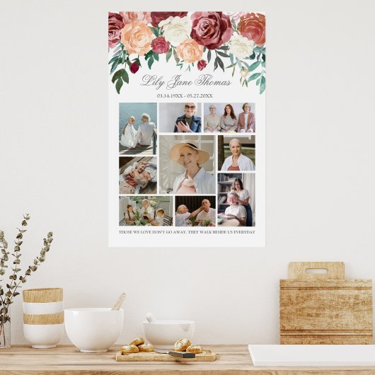 Herdenkingsfoto-collage rouwkaart condoleanceposte poster (Keuken)