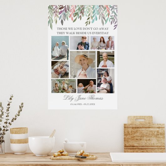 Herdenkingsfoto-collage Rouwkaart Sympathieposter Poster (Keuken)