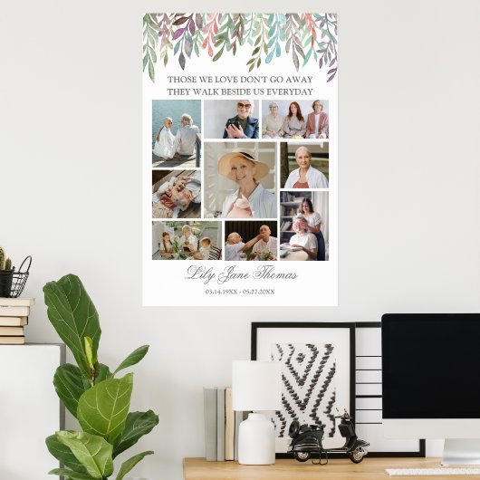 Herdenkingsfoto-collage Rouwkaart Sympathieposter Poster (Thuiskantoor)