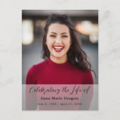 Herdenkingsfoto Eenvoudig Gedenkteken Funeral Briefkaart (Voorkant)