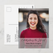 Herdenkingsfoto Eenvoudige Herdenking Funeral Briefkaart (Voorkant / Achterkant)