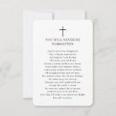 Herdenkingsfoto Funeral Gebedskaart (Achterkant)