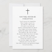 Herdenkingsfoto Funeral Memorial Card Aankondiging (Achterkant)
