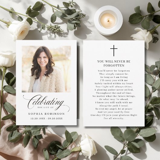 Herdenkingsfoto Funeral Memorial Card Aankondiging