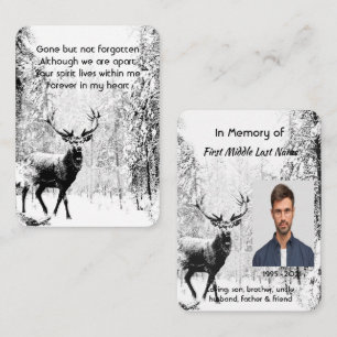 Herdenkingsfoto Gebed Hert Stag Bos Winter Wild Visitekaartje