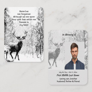 Herdenkingsfoto Gebed Hertenbos Winter Wild Visitekaartje