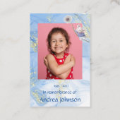 Herdenkingsfoto Gebed Schattige Kleine Muis Kinder Visitekaartje (Achterkant)