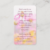 Herdenkingsfoto Gebeds Tuin Bloemen Christelijk Visitekaartje (Voorkant)