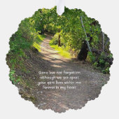 Herdenkingsfoto Gebedspad Bos Bomen Ornament Kaart (Achterkant)