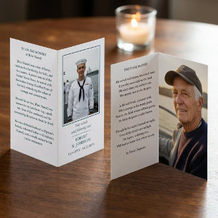 Herdenkingsfoto gedicht gebedskaart voor marinevet kaart