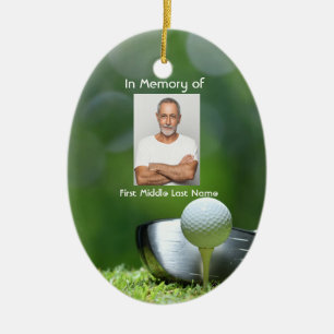 Herdenkingsfoto Golfer Golfbaan Golfen Keramisch Ornament