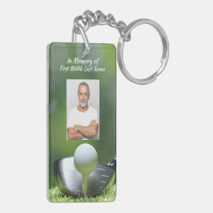 Herdenkingsfoto Golfer Golfbaan Golfen Sleutelhanger