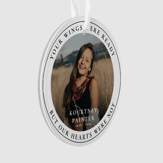 Herdenkingsfoto Herdenking Kerstfeest Ornament (voorkant)