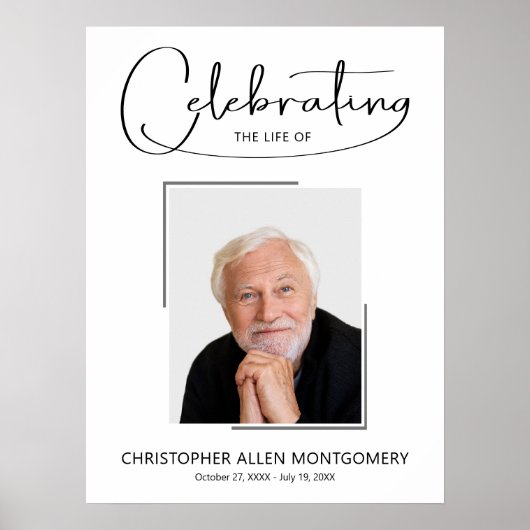 Herdenkingsfoto-herdenkingsfeest van het leven poster (Voorkant)