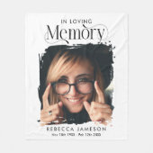 Herdenkingsfoto 'In Loving Memory' Fleece Deken (Voorkant)
