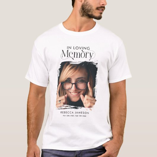 Herdenkingsfoto 'In Loving Memory' T-shirt (Voorkant)
